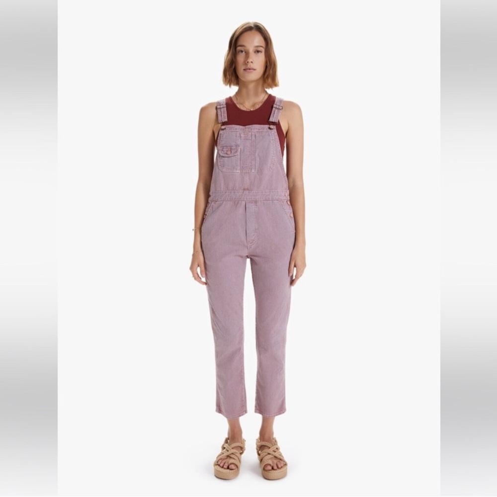 MOTHER Women's Pink Jeans Overalls